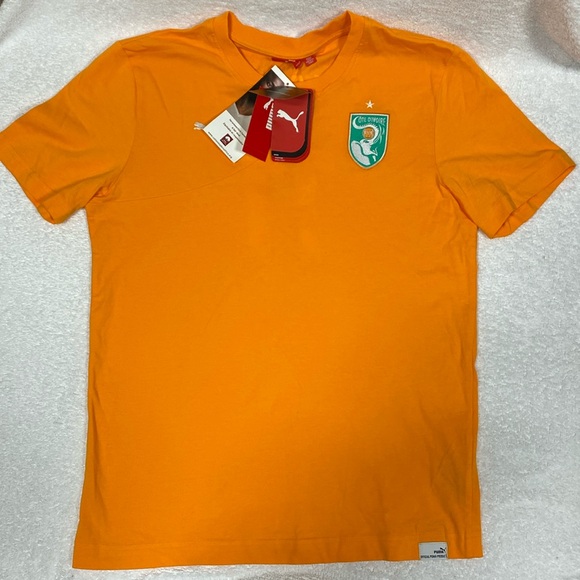 NWT puma Africa flame oranges Ivory Coast short sleeve men’s medium - Picture 1 of 10